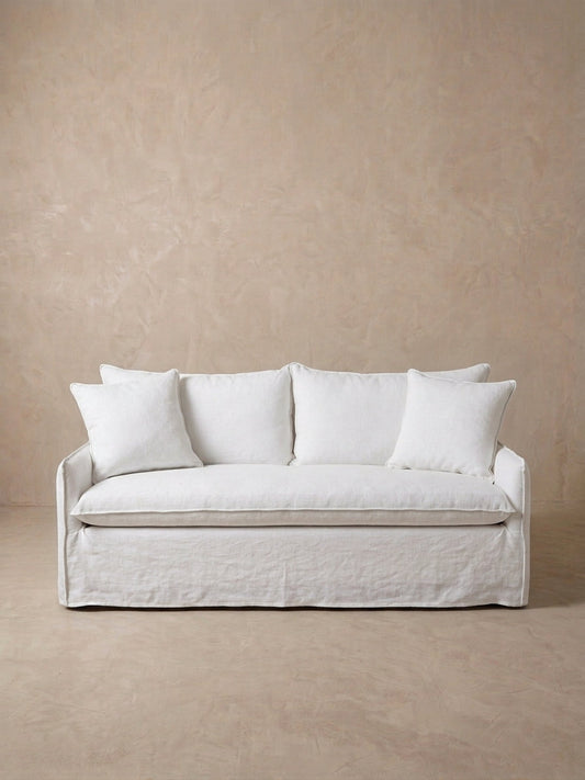 Sofá Oslo con funda lavable de lino blanco, AC Proyecta
