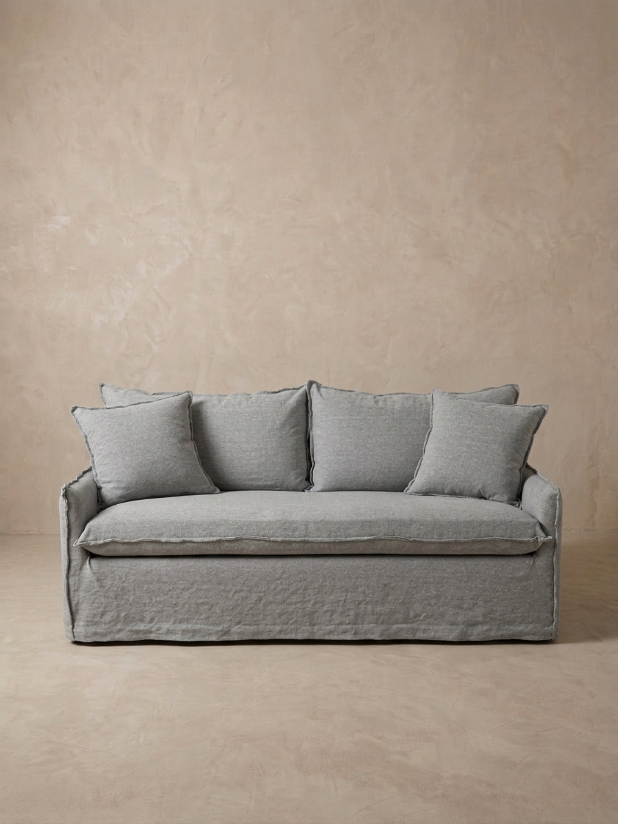 Sofá Oslo con funda lavable de lino gris, AC Proyecta